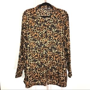 Vintage Animal Print Tunic Shirt, Size 2X